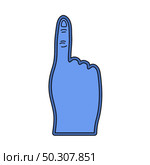 Fans Foam Finger Icon. Editable Outline With Color Fill Design. Vector Illustration. Стоковая иллюстрация, агентство Ingram Publishing / Фотобанк Лори