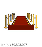 Red Carpet Icon. Editable Outline With Color Fill Design. Vector Illustration. Стоковая иллюстрация, агентство Ingram Publishing / Фотобанк Лори