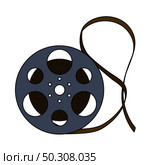 Movie Reel Icon. Editable Outline With Color Fill Design. Vector Illustration. Стоковая иллюстрация, агентство Ingram Publishing / Фотобанк Лори