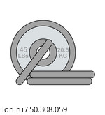 Icon Of Barbell Disks. Editable Outline With Color Fill Design. Vector Illustration. Стоковая иллюстрация, агентство Ingram Publishing / Фотобанк Лори