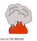 Fire And Smoke Icon. Editable Outline With Color Fill Design. Vector Illustration. Стоковая иллюстрация, агентство Ingram Publishing / Фотобанк Лори