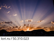 amazing suset with last rays of sunlight. Стоковое фото, агентство Ingram Publishing / Фотобанк Лори