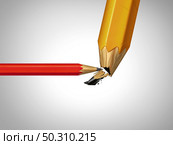 Small business competitor eliminating a much bigger competitor and disrupting business as a start up versus the establishment competition concept to obliterate a big opposing rival as a 3D render. Стоковое фото, агентство Ingram Publishing / Фотобанк Лори