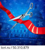 United States inauguration day in Washington DC or Fourth of July Background with stars and stripes celebration as a symbol of American patriotism with 3D render elements. Стоковое фото, агентство Ingram Publishing / Фотобанк Лори