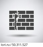 Blood On Brick Wall Icon. Dark Gray on Gray Background With Round Shadow. Vector Illustration. Стоковая иллюстрация, агентство Ingram Publishing / Фотобанк Лори