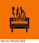 Chafing Dish Icon. Black on Orange Background. Vector Illustration. Стоковая иллюстрация, агентство Ingram Publishing / Фотобанк Лори