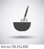 Corolla Mixing In Bowl Icon. Dark Gray on Gray Background With Round Shadow. Vector Illustration. Стоковая иллюстрация, агентство Ingram Publishing / Фотобанк Лори