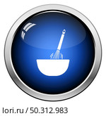 Corolla Mixing In Bowl Icon. Glossy Button Design. Vector Illustration. Стоковая иллюстрация, агентство Ingram Publishing / Фотобанк Лори