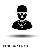 Detective Icon. Black on White Background With Shadow. Vector Illustration. Стоковая иллюстрация, агентство Ingram Publishing / Фотобанк Лори