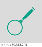 Magnifier Icon. Green on Gray Background. Vector Illustration. Стоковая иллюстрация, агентство Ingram Publishing / Фотобанк Лори