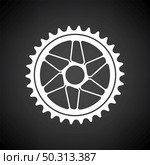 Bike Gear Star Icon. White on Black Background. Vector Illustration. Стоковая иллюстрация, агентство Ingram Publishing / Фотобанк Лори