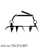 Alpinist Crampon Icon. Black Stencil Design. Vector Illustration. Стоковая иллюстрация, агентство Ingram Publishing / Фотобанк Лори