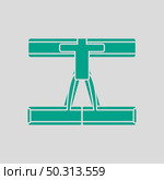 Alpinist Belay Belt Icon. Green on Gray Background. Vector Illustration. Стоковая иллюстрация, агентство Ingram Publishing / Фотобанк Лори