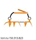 Alpinist Crampon Icon. Flat Color Design. Vector Illustration. Стоковая иллюстрация, агентство Ingram Publishing / Фотобанк Лори