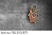 Ingenuity concept and inventive business strategic thinking or mental health symbol for dementia autism or learning icon as a 3D illustration. Стоковое фото, агентство Ingram Publishing / Фотобанк Лори