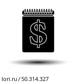 Dollar Calendar Icon. Black on White Background With Shadow. Vector Illustration. Стоковая иллюстрация, агентство Ingram Publishing / Фотобанк Лори