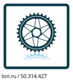 Bike Gear Star Icon. Square Shadow Reflection Design. Vector Illustration. Стоковая иллюстрация, агентство Ingram Publishing / Фотобанк Лори