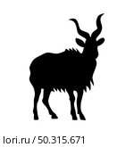 African antelope silhouette. Smooth and clean lines. High detailed African antelope silhouette. Vector Illustration.. deer and goats silhouettes set. Стоковая иллюстрация, агентство Ingram Publishing / Фотобанк Лори