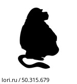 Baboon-like ape silhouette. Smooth and clean lines. High detailed Baboon-like silhouette. Vector Illustration.. apes silhouettes set. Стоковая иллюстрация, агентство Ingram Publishing / Фотобанк Лори