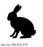Hare silhouette. Smooth and clean lines. High detailed rabbit silhouette. Vector Illustration.. rodents silhouettes. Стоковая иллюстрация, агентство Ingram Publishing / Фотобанк Лори
