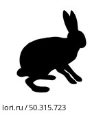 Hare silhouette. Smooth and clean lines. High detailed rabbit silhouette. Vector Illustration.. rodents silhouettes. Стоковая иллюстрация, агентство Ingram Publishing / Фотобанк Лори