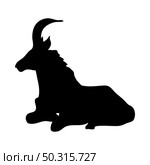 Horse antelope silhouette. Smooth and clean lines. High detailed Horse antelope silhouette. Vector Illustration.. deer and goats silhouettes set. Стоковая иллюстрация, агентство Ingram Publishing / Фотобанк Лори