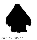 Orangutan Ape Silhouette. Smooth and clean lines. High detailed Orangutan  monkey silhouette. Vector Illustration.. apes silhouettes set. Стоковая иллюстрация, агентство Ingram Publishing / Фотобанк Лори