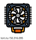 CPU Fan Icon. Editable Bold Outline With Color Fill Design. Vector Illustration. Стоковая иллюстрация, агентство Ingram Publishing / Фотобанк Лори