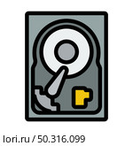 HDD Icon. Editable Bold Outline With Color Fill Design. Vector Illustration. Стоковая иллюстрация, агентство Ingram Publishing / Фотобанк Лори