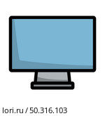 Monitor Icon. Editable Bold Outline With Color Fill Design. Vector Illustration. Стоковая иллюстрация, агентство Ingram Publishing / Фотобанк Лори