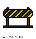 Icon Of Construction Fence. Editable Bold Outline With Color Fill Design. Vector Illustration. Стоковая иллюстрация, агентство Ingram Publishing / Фотобанк Лори