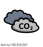 CO 2 Cloud Icon. Editable Bold Outline With Color Fill Design. Vector Illustration. Стоковая иллюстрация, агентство Ingram Publishing / Фотобанк Лори