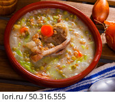 Scotch broth - thick mutton soup. Стоковое фото, фотограф Яков Филимонов / Фотобанк Лори