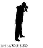 Silhouette man is blow one’s nose into handkerchief tissue paper cough rhinitis allergies concept sneezing runny nose snot highlighted male smoky blowing orcue hay fever black color vector illustration flat style simple image. Silhouette man is blow one’s nose into handkerchief tissue paper cough rhinitis allergies concept sneezing runny nose snot highlighted male smoky blowing orcue hay fever black color vector illustration flat style image. Стоковая иллюстрация, агентство Ingram Publishing / Фотобанк Лори