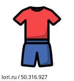Icon Of Fitness Uniform. Editable Bold Outline With Color Fill Design. Vector Illustration. Стоковая иллюстрация, агентство Ingram Publishing / Фотобанк Лори