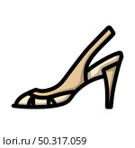 Woman Heeled Sandal Icon. Editable Bold Outline With Color Fill Design. Vector Illustration. Стоковая иллюстрация, агентство Ingram Publishing / Фотобанк Лори