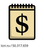 Dollar Calendar Icon. Editable Bold Outline With Color Fill Design. Vector Illustration. Стоковая иллюстрация, агентство Ingram Publishing / Фотобанк Лори