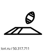 American Football Touchdown Icon. Editable Bold Outline Design. Vector Illustration. Стоковая иллюстрация, агентство Ingram Publishing / Фотобанк Лори