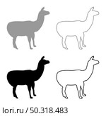 Alpaca Llama Lama Guanaco silhouette grey black color vector illustration solid outline style simple image. Alpaca Llama Lama Guanaco silhouette grey black color vector illustration solid outline style image. Стоковая иллюстрация, агентство Ingram Publishing / Фотобанк Лори