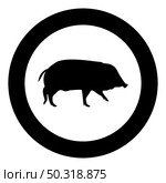 Wild boar Hog wart Swine Suidae Sus Tusker Scrofa silhouette in circle round black color vector illustration solid outline style simple image. Wild boar Hog wart Swine Suidae Sus Tusker Scrofa silhouette in circle round black color vector illustration solid outline style image. Стоковая иллюстрация, агентство Ingram Publishing / Фотобанк Лори