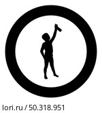 Boy using water sprayed in up Small kid watering garden using hand sprinkler Holding arm special comb silhouette in circle round black color vector illustration solid outline style simple image. Boy using water sprayed in up Small kid watering garden using hand sprinkler Holding arm special comb silhouette in circle round black color vector illustration solid outline style image. Стоковая иллюстрация, агентство Ingram Publishing / Фотобанк Лори