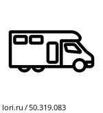 Icon Of Camping Family Caravan Car. Editable Bold Outline Design. Vector Illustration. Стоковая иллюстрация, агентство Ingram Publishing / Фотобанк Лори
