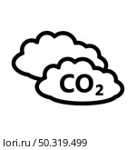 CO 2 Cloud Icon. Bold outline design with editable stroke width. Vector Illustration. Стоковая иллюстрация, агентство Ingram Publishing / Фотобанк Лори