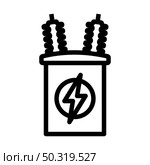 Electric Transformer Icon. Bold outline design with editable stroke width. Vector Illustration. Стоковая иллюстрация, агентство Ingram Publishing / Фотобанк Лори
