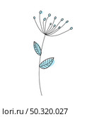 Doodle sketch flower with color fill. Simple design suitable for making greeting cards. Vector illustration. Стоковая иллюстрация, агентство Ingram Publishing / Фотобанк Лори