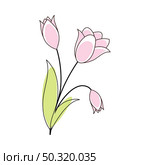 Doodle sketch flower with color fill. Simple design suitable for making greeting cards. Vector illustration. Стоковая иллюстрация, агентство Ingram Publishing / Фотобанк Лори