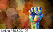 Juneteenth holiday or June Teenth commemorating the end of slavery as a Social justice concept or Emancipation Day representing freedom and equal rights celebration in a 3D illustration style. Стоковое фото, агентство Ingram Publishing / Фотобанк Лори