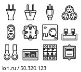 Electrics Icon Set. Editable Bold Outline Design. Vector Illustration. Стоковая иллюстрация, агентство Ingram Publishing / Фотобанк Лори