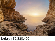 Inside of grotto. Beautiful nature grotto seascape composition. Стоковое фото, агентство Ingram Publishing / Фотобанк Лори