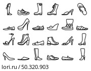 Footwear Icon Set. Bold outline design with editable stroke width. Vector Illustration. Стоковая иллюстрация, агентство Ingram Publishing / Фотобанк Лори